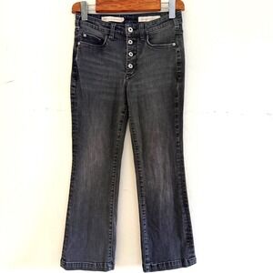 Anthropologie Pilcro High Rise Flare Jeans Pants Size 27 Button Fly Washed Black